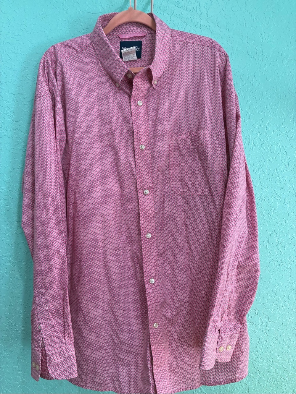 Wrangler Men's Pink Button-Down Shirt Breast Cancer XXL special edition western